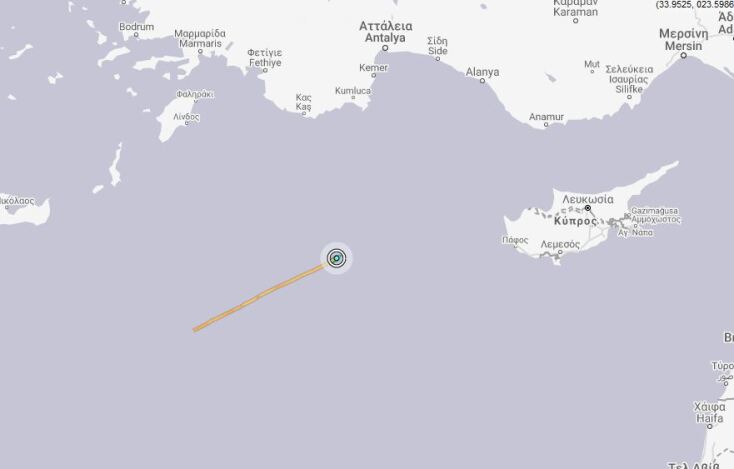 Η νέα θέση του Oruc Reis στην Ανατολική Μεσόγειο: Κινείται προς την Κύπρο