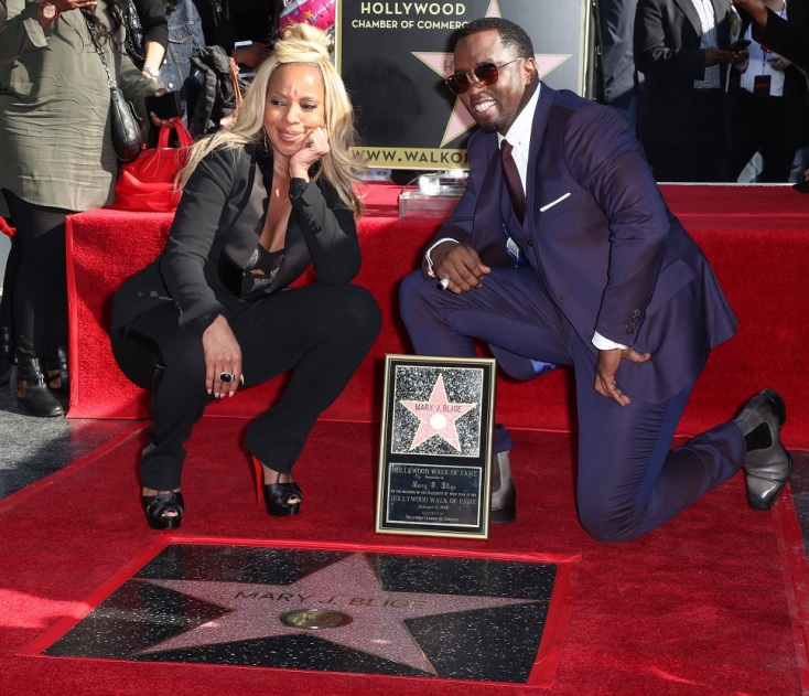 Η τραγουδίστρια και ηθοποιός Mary J. Blige με τον Sean Combs aka Puff Daddy aka P. Diddy, Χόλιγουντ, 2018