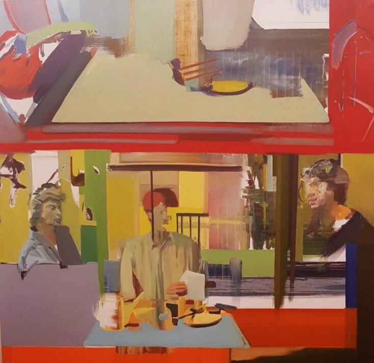 Άτιτλο, 195 x 200 cm. Πίνακας του Πάνου Κόλλια από την έκθεση Ροές στην γκαλερί Αστρολάβος - Δεξαμενή.