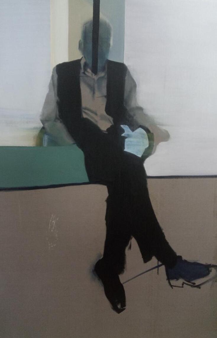 Άτιτλο, 150 x 100 cm. Πίνακας του Πάνου Κόλλια από την έκθεση Ροές στην γκαλερί Αστρολάβος - Δεξαμενή.