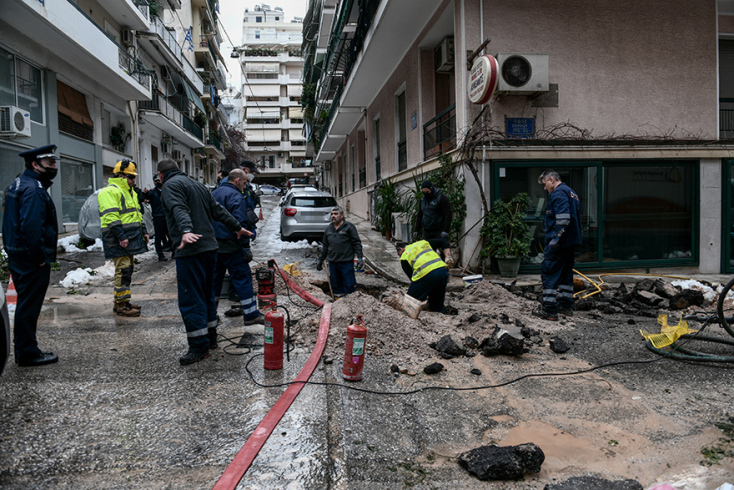 Διαρροή αερίου σε αγωγό στο Παγκράτι