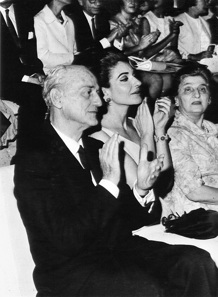 Ο Παναγιώτης Κανελλόπουλος και η Μαρία Κάλλας στο Ηρώδειο