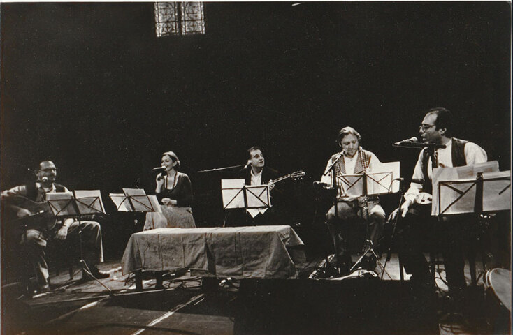 PARADISO στο Άμστερνταμ. Από αριστερά: Σωτήρης Γεραλής, Αφεντούλα Ραζέλη, Θοδωρής Παπαδόπουλος, Γιάννης Εμμανουηλίδης, Άγγελος Σφακιανάκης