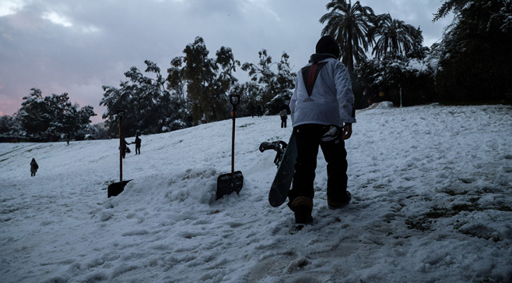  Κακοκαιρία ''Μήδεια'' / Snowboard στο πάρκο Ελευθερίας την Τρίτη 16 Φεβρουαρίου 2021