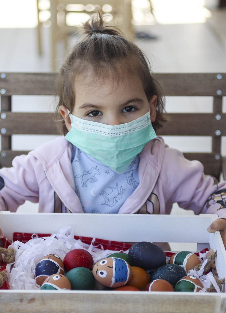 ΞΑΝΘΗ - ΠΑΣΧΑΛΙΝΑ ΑΒΓΑ ΒΑΜΜΕΝΑ ΜΕ ΜΑΣΚΕΣ ΛΟΓΩ ΚΟΡΟΝΟΪΟΥ