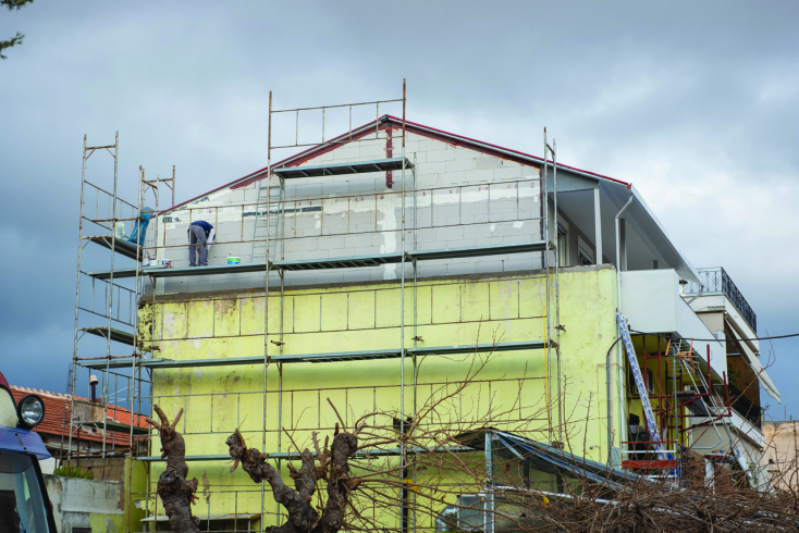 Φωτογραφία από σκαλωσιά στο Περιστέρι.