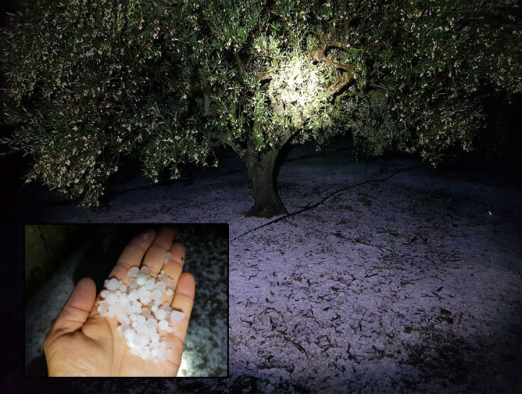 Χαλάζι σε μέγεθος... φουντουκιού στο Ηράκλειο Κρήτης