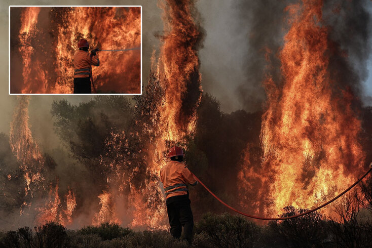 Μάχη με τις φλόγες δίνουν οι πυροσβέστες στις Κεχριές Κορινθίας, όπου μαίνεται μεγάλη φωτιά
