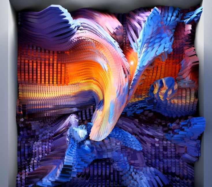 Refik Anadol, "Quantum memories, Probability square" στην έκθεση Plasmata