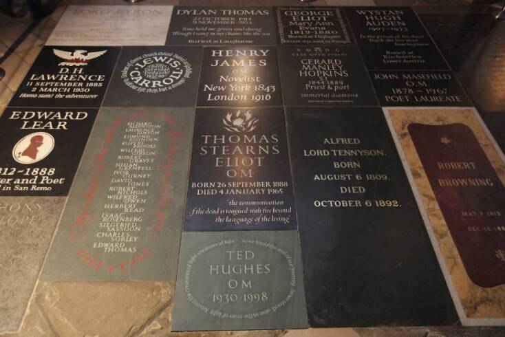 Η «Γωνιά των Ποιητών» στο Αββαείο του Ουέστμινστερ,  Λονδίνο