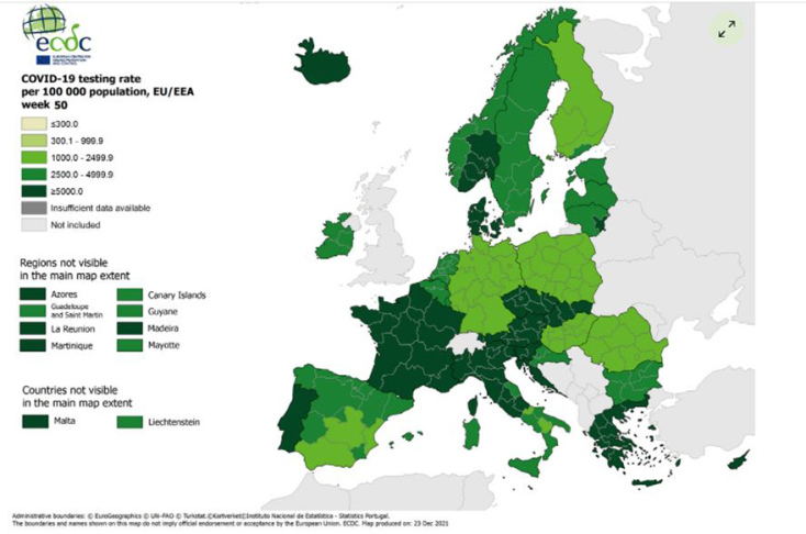 Η Ελλάδα είναι «πράσινη» μόνο σε ό,τι αφορά στον αριθμό των τεστ που διενεργούνται 
