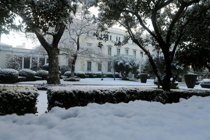Χιόνι στο Προεδρικό Μέγαρο