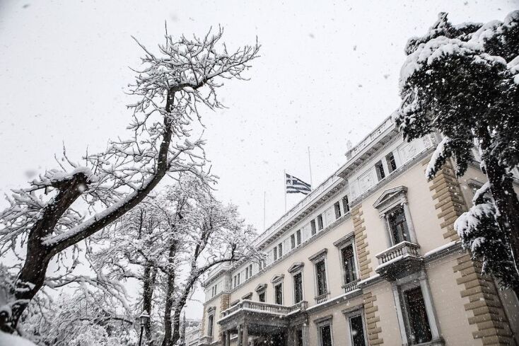 Χιόνια στο Προεδρικό Μέγαρο