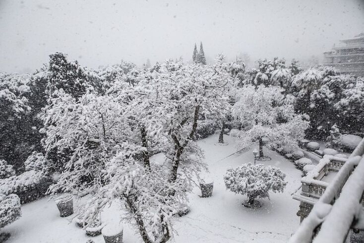 Χιόνια στο Προεδρικό Μέγαρο