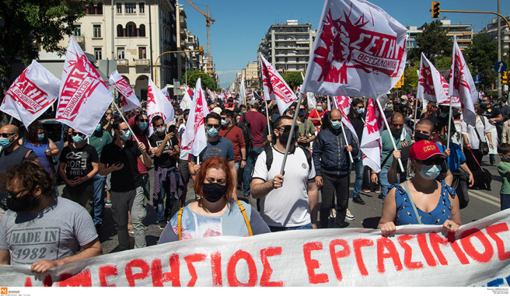 ΘΕΣΣΑΛΟΝΙΚΗ - ΑΠΕΡΓΙΑΚΗ ΣΥΓΚΕΝΤΡΩΣΗ ΓΙΑ ΤΟΝ ΕΟΡΤΑΣΜΟ ΤΗΣ ΕΡΓΑΤΙΚΗΣ ΠΡΩΤΟΜΑΓΙΑΣ ΑΠΟ ΤΟ ΠΑΜΕ