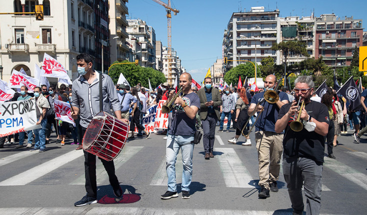 ΘΕΣΣΑΛΟΝΙΚΗ - ΑΠΕΡΓΙΑΚΗ ΣΥΓΚΕΝΤΡΩΣΗ ΓΙΑ ΤΟΝ ΕΟΡΤΑΣΜΟ ΤΗΣ ΕΡΓΑΤΙΚΗΣ ΠΡΩΤΟΜΑΓΙΑΣ ΑΠΟ ΤΟ ΠΑΜΕ