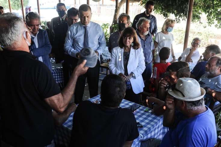 Η Πρόεδρος της Δημοκρατίας, Κατερίνα Σακελλαροπούλου, στη Ψέριμο 