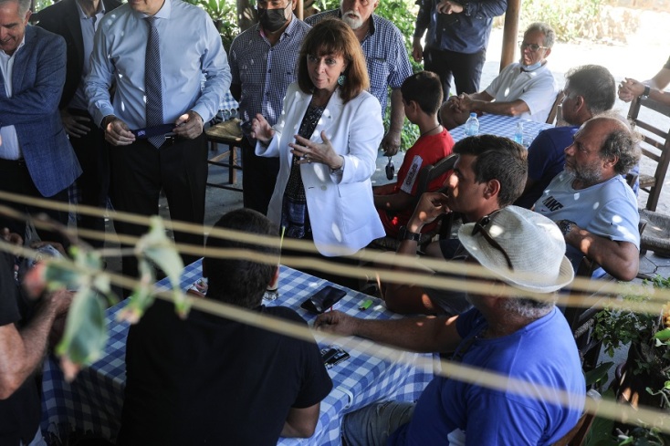 Η Πρόεδρος της Δημοκρατίας, Κατερίνα Σακελλαροπούλου, στη Ψέριμο