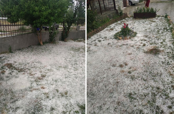 Ιούλιος μήνας και άσπρη ημέρα από το χαλάζι στην Πτολεμαΐδα, με τον καιρό να είναι άστατος στη Βόρεια Ελλάδα εν μέσω καλοκαιριού