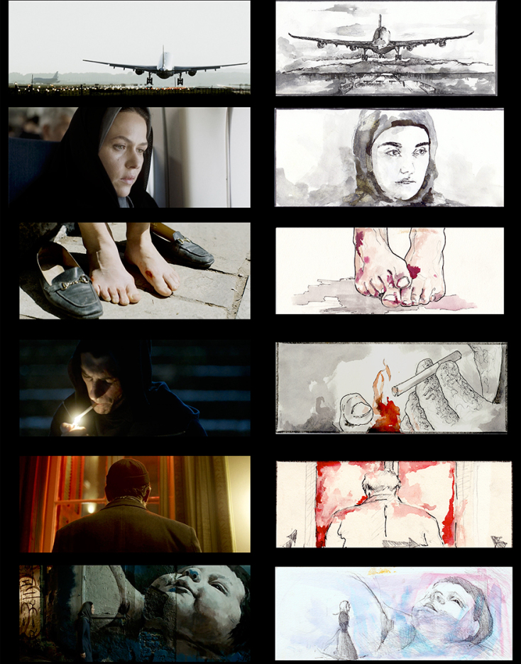 Tα storyboards της γυρισμένης στην Αθήνα ταινίας «Παρί»