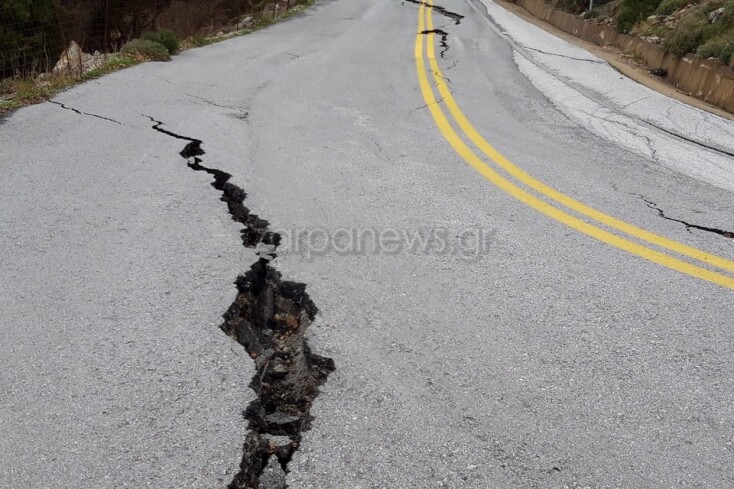 «Διαλυμένος» ο δρόμος στο Σέλινο Χανίων