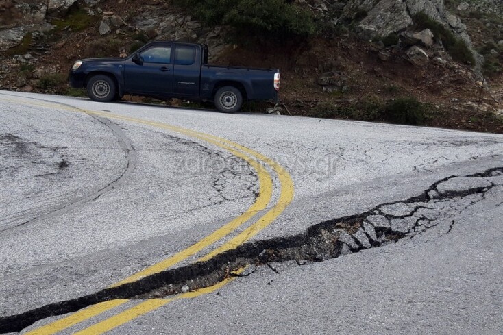 «Διαλυμένος» ο δρόμος στο Σέλινο Χανίων