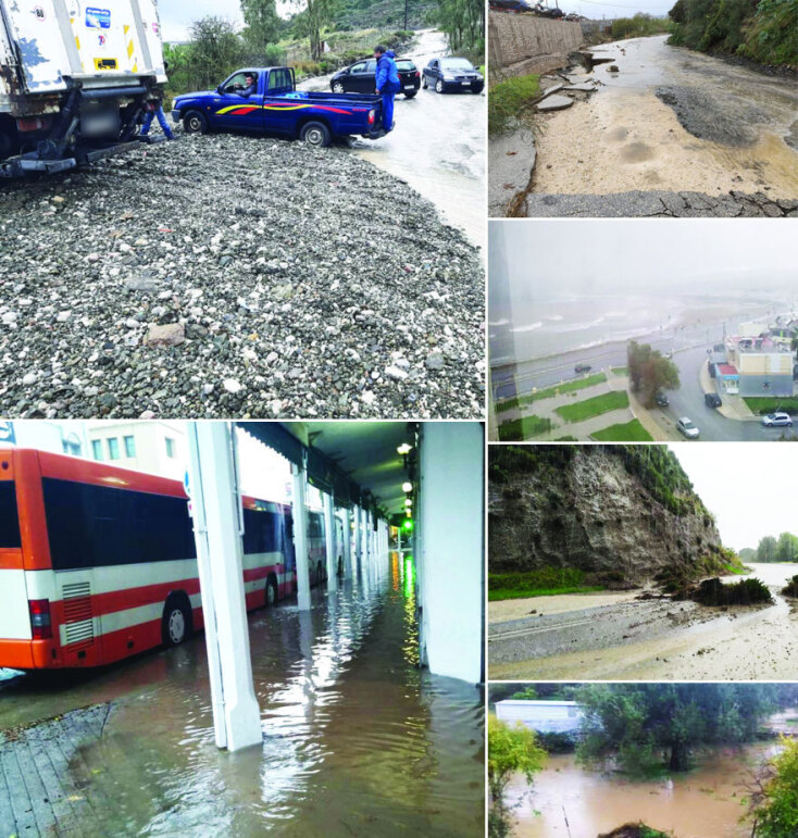 Καταστροφές στη Ρόδο από την κακοκαιρία «Διδώ»