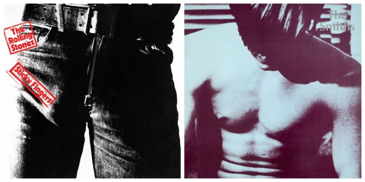 Τα εξώφυλλα του άλμπουμ "Sticky Fingers" των Rolling Stones και του ομώνυμου άλμπουμ των The Smiths