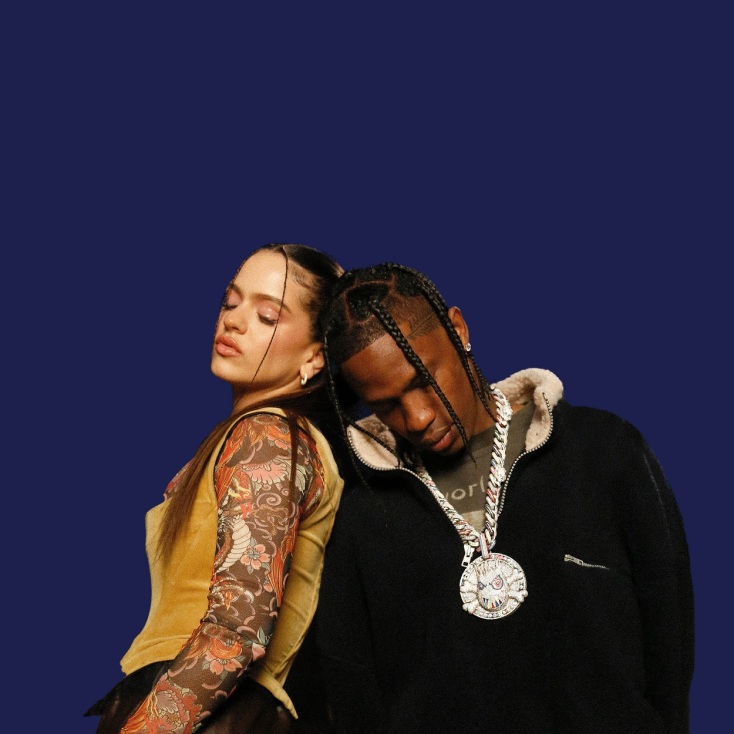 Η τραγουδίστρια Rosalia και ο ράπερ Travis Scott