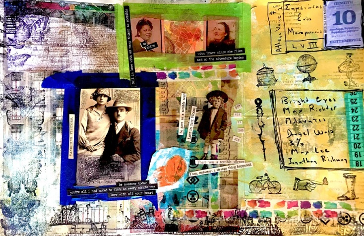 Έργο μεικτής τεχνικής του Γιώργου Φλωράκη για τη στήλη του Σημειώσεις Ενός Μονομανούς