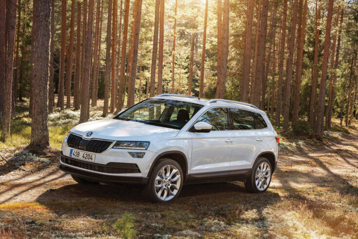 Λευκό αυτοκίνητο SKoda Karoq