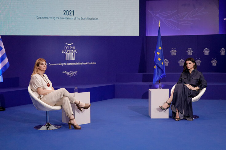 Σοφία Μπεκατώρου και Αφροδίτη Παναγιωτάκου στο 6ο Οικονομικό Φόρουμ Δελφών