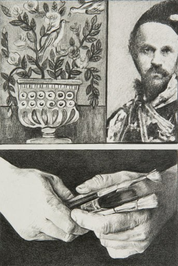 Στρατηγούλα Γιαννικοπούλου  Θεόφιλος, 2020  Μολύβι σε χαρτί, 20x14 εκ.