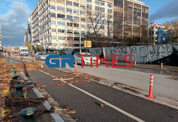 Θεσσαλονίκη: Κλαδιά και αντικείμενα ξέβρασε ο Θερμαϊκός Κόλπος στην παλιά παραλία	