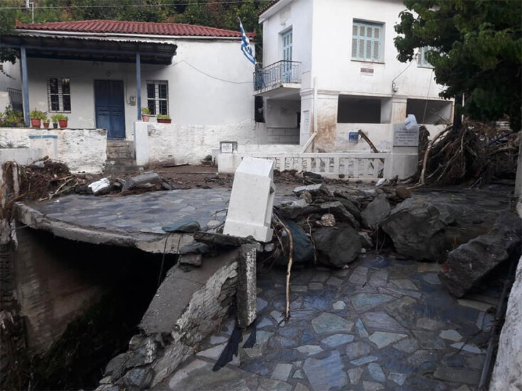 Καταστροφές από την κακοκαιρία στην Άνδρο