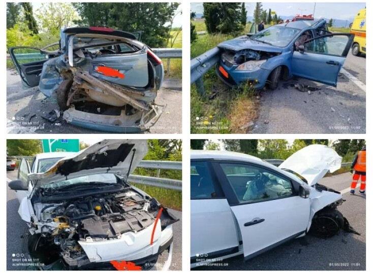 Φωτογραφίες από τα οχήματα μετά το τροχαίο δυστύχημα στη ΛΕΑ