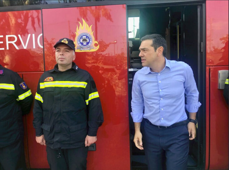 Ο Αλέξης Τσίπρας στο πυρόπληκτο Μάτι