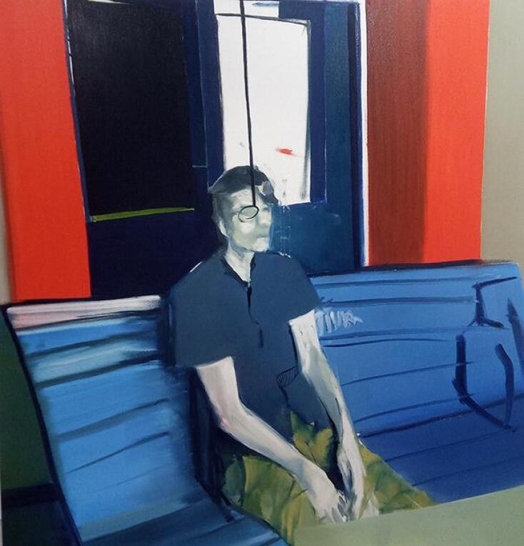 Άτιτλο, 163 x 160 cm. Πίνακας του Πάνου Κόλλια από την έκθεση Ροές στην γκαλερί Αστρολάβος - Δεξαμενή.