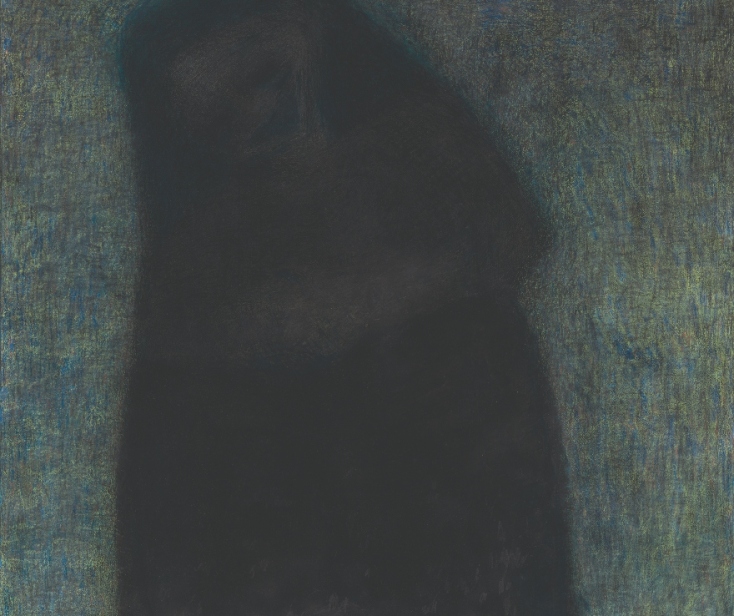 Πίνακας της Βαρβάρας Λιακουνάκου με τίτλο Μόνη