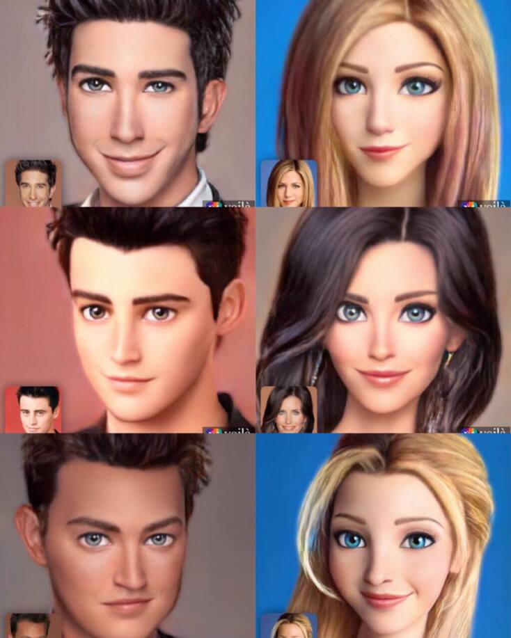 Τα Φιλαράκια με το φίλτρο της εφαρμογής Voilà AI Artist