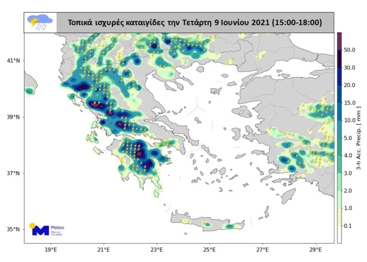 Χάρτηw καταιγίδων από meteo©meteo