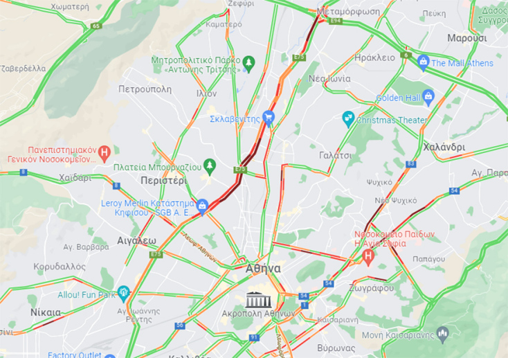 Ο χάρτης με την κίνηση