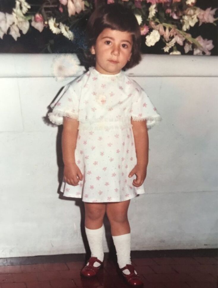 Η Ξένια Καραγιάννη, στο Λονδίνο, στην ηλικία των 3 ετών