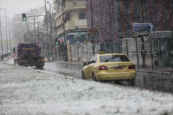 Η χιονισμένη Λεωφόρος Συγγρού