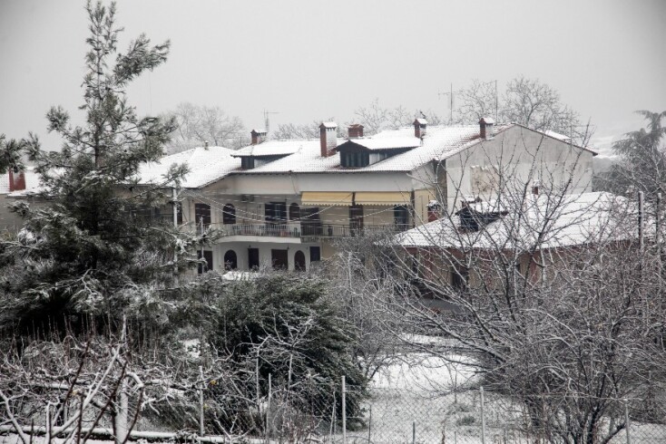 Στιγμιότυπο από τα χιόνια που έπεσαν στην περιοχή του Χορτιάτη