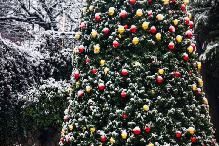 Στιγμιότυπο από τα χιόνια που έπεσαν στην περιοχή του Χορτιάτη
