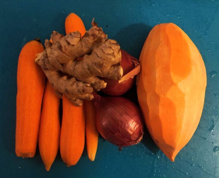 Υλικά για τη βελουτέ γλυκοπατάτας