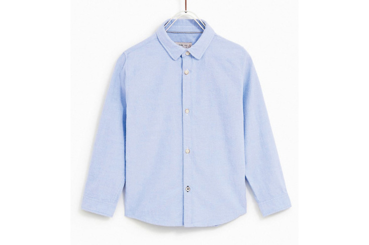 ZARA Γαλάζιο πουκάμισο Oxford Basic €12,95