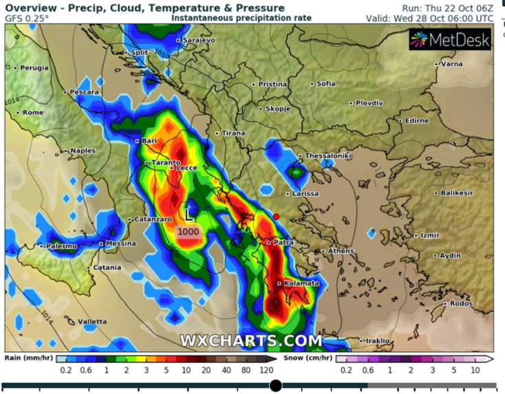 Η κακοκαιρία την 28η Οκτωβρίου