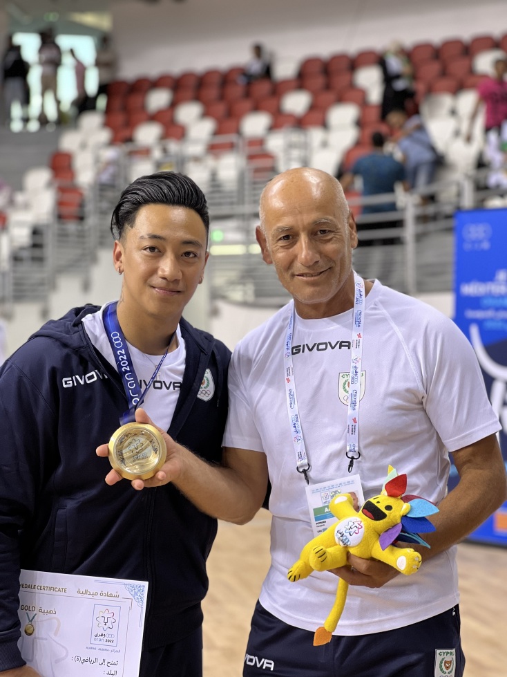 Ο Μάριος Γεωργίου και ο προπονητής του Παναγιώτης Πετρίδης